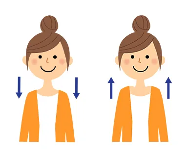 肩を上げ下げしている女性