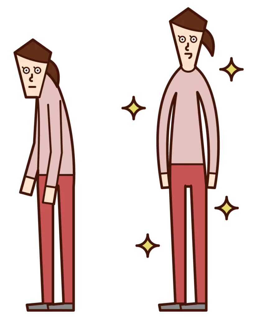 悪い姿勢と良い姿勢