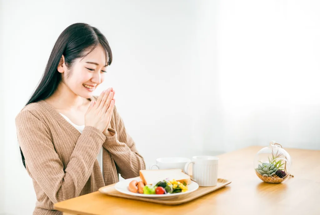 バランスよく食事をとっている