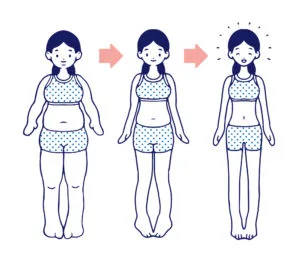女性が痩せていく様子
