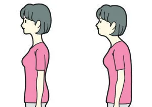 正しい姿勢と猫背の姿勢
