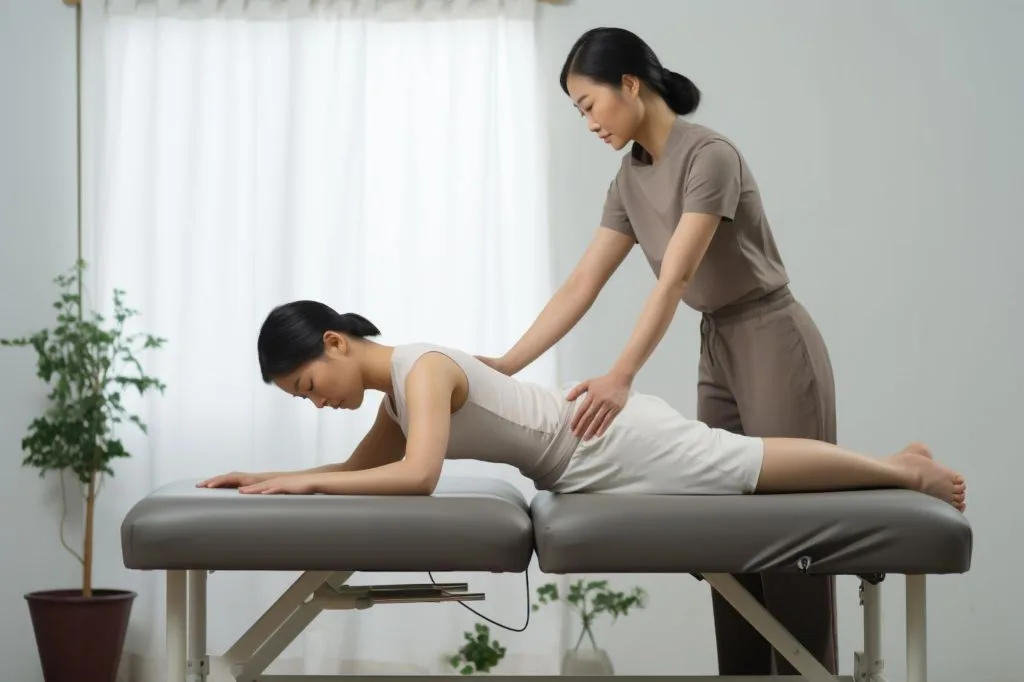 整体院で施術を受ける女性